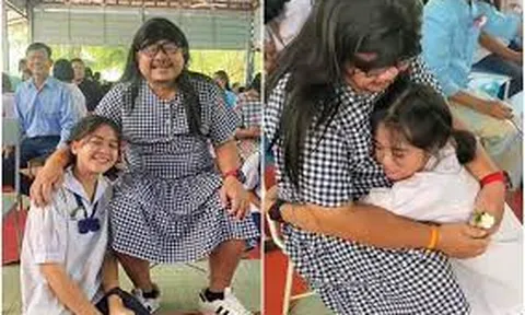 Xúc động hình ảnh cha đơn thân mặc váy đến trường cùng con gái nhân Ngày của mẹ