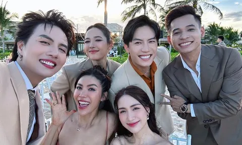 Loạt ảnh nét căng của Puka và Gin Tuấn Kiệt tại tiệc cưới ở bãi biển