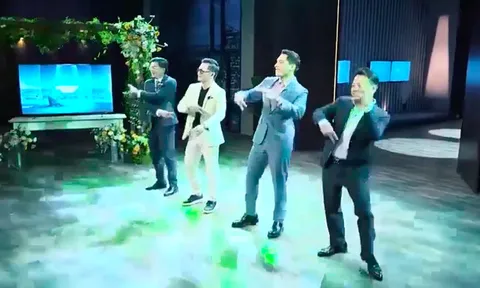 Rầm rộ clip Shark Bình cùng dàn 'cá mập' nhảy cắt đôi nỗi sầu trước mặt một mỹ nhân