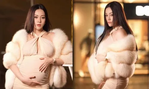 Phương Oanh ôm bụng bầu chụp ảnh, thân hình thon thả càng nhìn càng mê mẩn