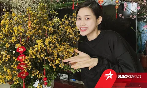 Đỗ Thị Hà mặc khéo léo sắp mâm ngũ quả, trang trí nhà ngập tràn sắc hoa