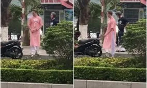 Khoảnh khắc 2 nam du khách nước ngoài mặc áo dài khiến dân tình vội hỏi: Ai tư vấn vậy trời?