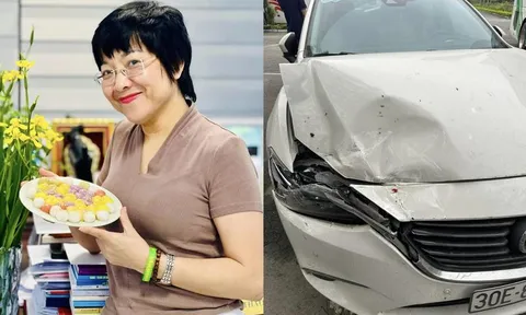 MC Thảo Vân gặp tai nạn giao thông trong lần đầu cầm lái xe ô tô