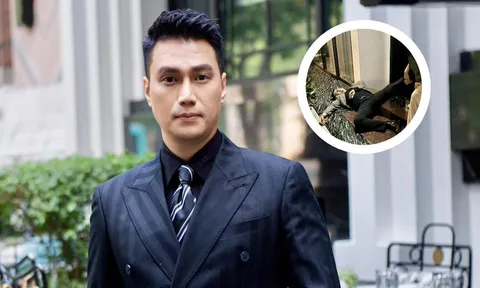Việt Anh nằm sõng soài trên mặt đất, phải nhờ người kéo vào nhà