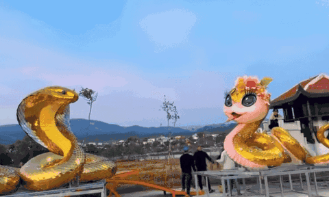 Thêm cặp linh vật Quảng Trị lộ diện: 'Bé Na' đội hoa trên đầu gây ấn tượng mạnh