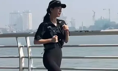 Danh tính nữ diễn viên gây sốt với visual xinh đẹp khi chạy bộ ở Hồ Tây