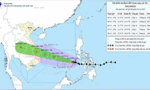 Bão số 13 mạnh cấp 14, hướng vào đất liền Quảng Ngãi - Đắk Lắk