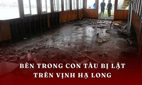 Hình ảnh bên trong con tàu bị đắm trên Vịnh Hạ Long