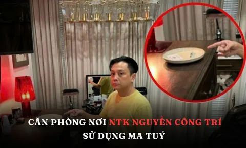 Hình ảnh căn phòng nơi NTK Nguyễn Công Trí bị bắt quả tang sử dụng ma tuý