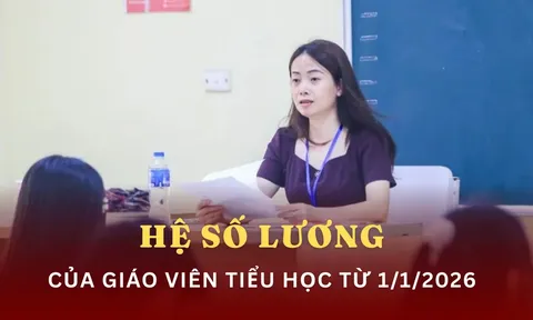 Từ 1/1/2026: Thêm hệ số lương đặc thù, giáo viên tiểu học hưởng lợi lớn