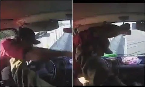 Clip: Phụ xe khách lao qua cửa kính, dùng vật nhọn đâm túi bụi vào người tài xế ô tô tải