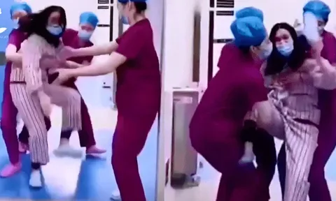 Clip: Sản phụ rút dép phang chồng gây náo loạn bệnh viện, biết nguyên nhân ai cũng nói 'đáng đánh lắm'
