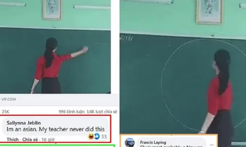 Dân mạng quốc tế trầm trồ trước khả năng vẽ hình tròn bằng tay không của giáo viên Việt Nam