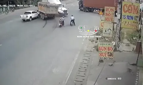 Clip: Tài xế xe ben khiến nhiều người 'thót tim' bởi pha bẻ lái cực căng