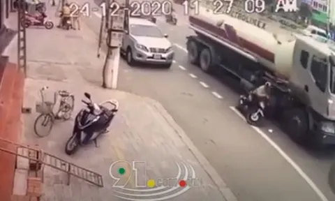 Kịp thời giúp đỡ người đàn ông sau va chạm nguy hiểm với xe bồn, 2 chiến sĩ CSGT được khen ngợi hết lời