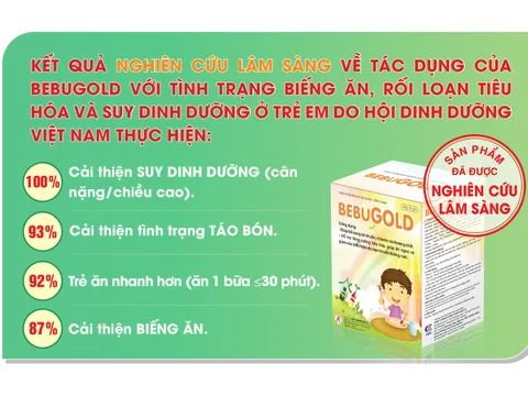 Kết quả nghiên cứu lâm sàng cốm vi sinh BEBUGOLD: 100% trẻ cải thiện cân nặng, chiều cao