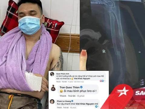 Khắc Việt gãy cổ tay phải huỷ hàng loạt show diễn, nhiều nghệ sĩ gửi lời động viên