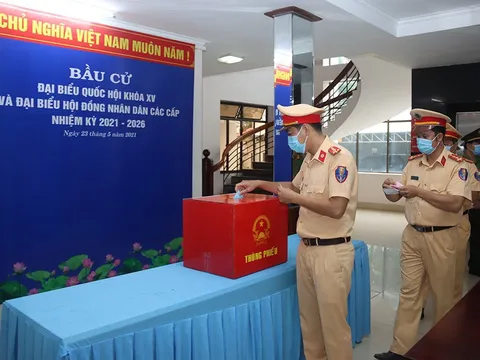 An Giang: Cử tri Công an tỉnh nô nức đi bầu cử