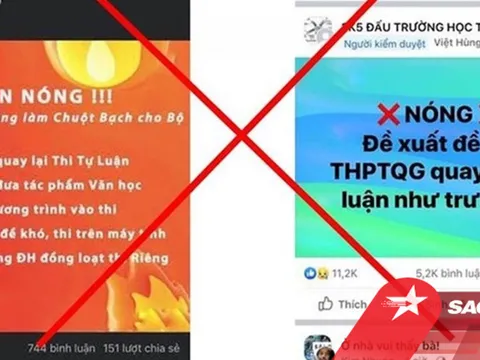 Thông tin 'đề xuất hình thức thi tốt nghiệp THPT năm 2022 là tự luận' trên mạng xã hội là giả mạo