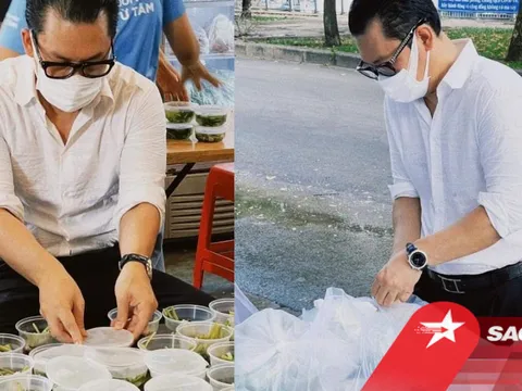 Đại gia Đức Huy tự tay chuẩn bị những suất ăn gửi đến bà con trong mùa dịch