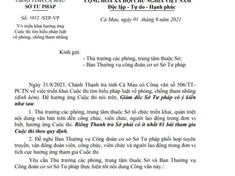 Cà Mau: Triển khai 'Cuộc thi tìm hiểu pháp luật về phòng, chống tham nhũng'