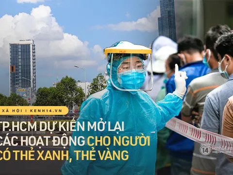 INFOGRAPHIC: TP.HCM dự kiến ​​mở lại các hoạt động cho người có thẻ xanh, thẻ vàng COVID như thế nào?