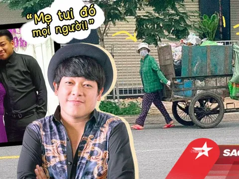 Diễn viên Tân Trề gây xúc động khi đăng bức ảnh mẹ ruột làm lao công thu gom rác