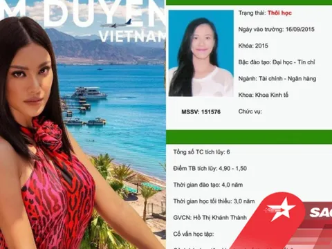 Rộ tin đồn Á hậu Kim Duyên lộ bảng điểm 'lẹt đẹt' đến mức bị trường cho thôi học?