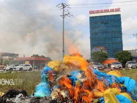 Bắc Giang: Kiểm tra và xử lý Bệnh viện Anh Quất vi phạm đốt rác thải y tế nơi công cộng