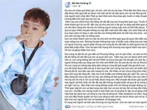 Hồ Văn Cường và gia đình đã dọn ra riêng, giọng ca 10X không có tài khoản mạng xã hội?