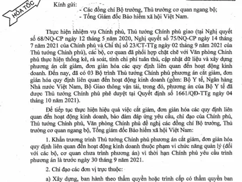 Khẩn trương trình phương án cắt giảm, đơn giản hóa quy định kinh doanh