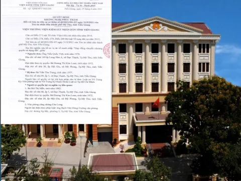 VKSND tỉnh Tiền Giang: Kháng nghị phúc thẩm bản án có vi phạm nghiêm trọng về nội dung và hình thức