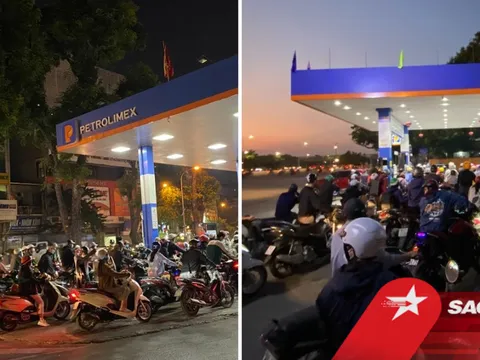 Hà Nội: Hàng loạt cây xăng 'thất thủ', người dân xếp hàng, mang can đi mua trước dự đoán giá xăng tăng