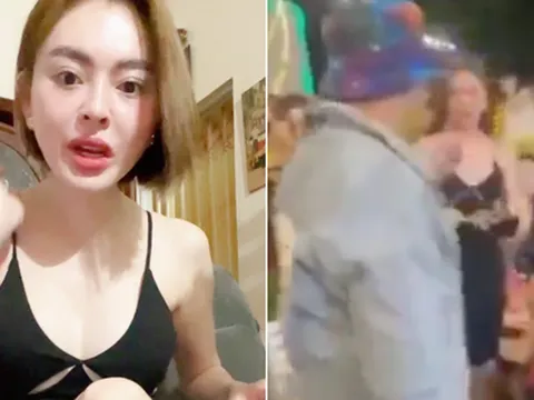 Lan truyền clip Trang Nemo ngồi trong quán bị người đàn ông tạt nước, bạt tai vào mặt