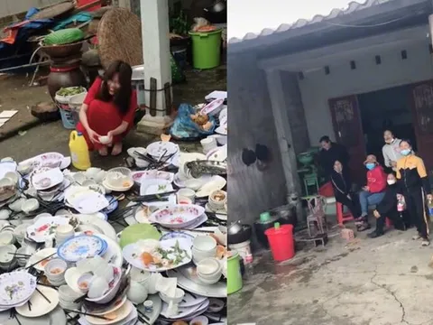 Than thở ngày đầu về làm dâu phải rửa cả 'núi' bát đĩa, cô gái nhanh chóng bị netizen bóc mẽ