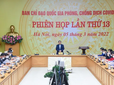 Thủ tướng chủ trì phiên họp của Ban Chỉ đạo phòng chống Covid 19