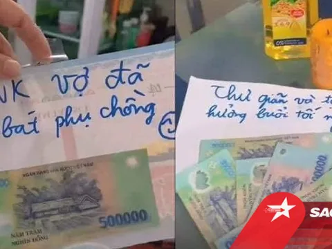 Chồng dán 500.000 đồng lên giấy note cảm ơn vợ, dân mạng nức lời khen chiêu nịnh vợ 'đỉnh chóp'