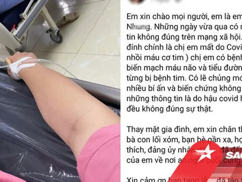 Người phụ nữ qua đời vài ngày sau dương tính Covid-19: Gia đình lên tiếng về nguyên nhân tử vong