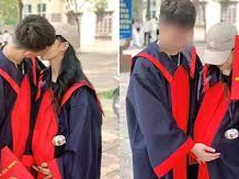 Cặp đôi gây tranh cãi kịch liệt khi khoe ảnh tốt nghiệp cấp 3 khi đang mang bầu, chính chủ nói gì?