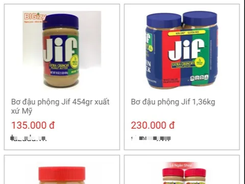 Bơ đậu phộng JIF bị thu hồi do nghi nhiễm Salmonella