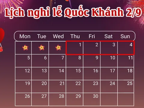 Lịch nghỉ lễ Quốc khánh (2/9/2022)