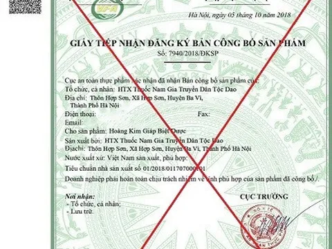 Cảnh báo thuốc gia truyền giả mạo giấy xác nhận của Bộ Y tế