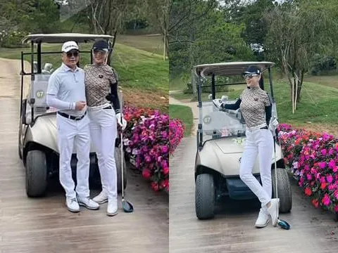 Sau loạt ồn ào, Phương Oanh và shark Bình vẫn công khai đi chơi golf tình tứ