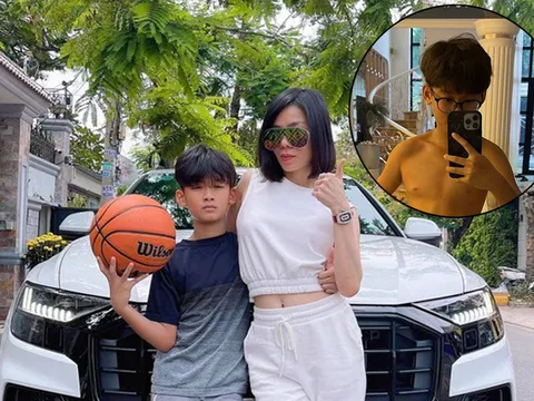 Con trai Lệ Quyên 11 tuổi đã có bạn gái, khoe múi bụng giống mẹ