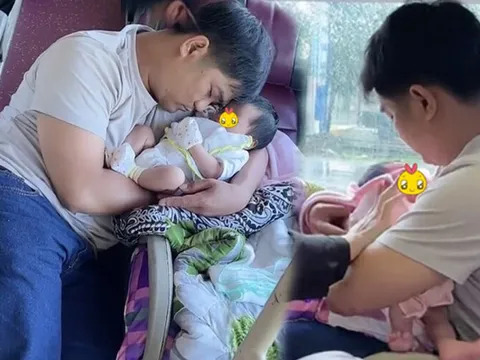 'Thắt lòng' cảnh bố ôm con về quê gửi ông bà nuôi vì mẹ đã bỏ em đi mất rồi