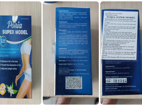 Cảnh báo sản phẩm giảm cân Poria super model chứa chất cấm Sibutramine