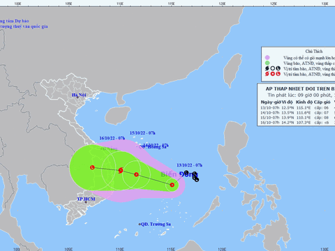 Áp thấp nhiệt đới khả năng mạnh lên thành bão