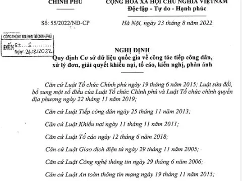 Xây dựng Cơ sở dữ liệu quốc gia về công tác tiếp công dân, giải quyết khiếu nại, tố cáo