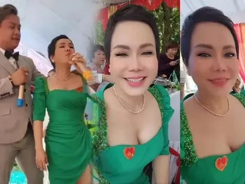 Loạt outfit dự đám cưới khiến netizen 'cạn lời' của Việt Hương: Khi cắt xẻ, khi lại đính đá 'toàn tập'