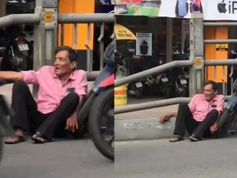 Khán giả xót xa khi chứng kiến cảnh diễn viên Thương Tín quần áo xộc xệch ngồi thất thần trên đường phố